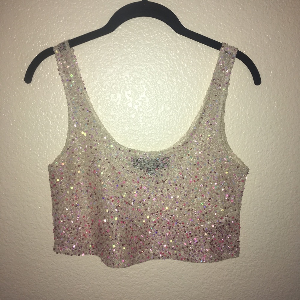 Topshop Petite sequin top